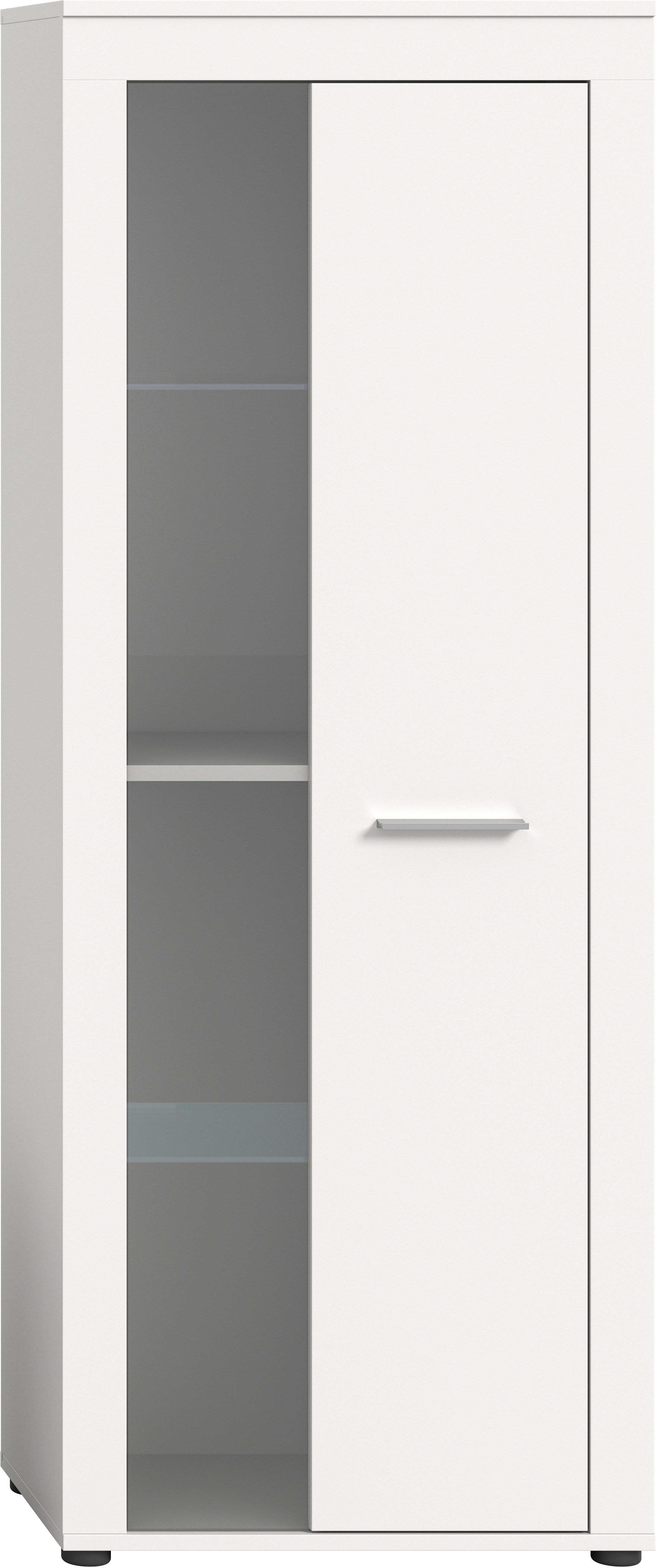 OTTO home Vitrine AOSTA, Höhe 159 cm, 1 Tür (li/re), 2 Glasböden, 4 Fächer (in verschiedenen Farbausführungen, individuell kombinierbar) Standvitrine, Glasvitrine, Showcase, Vitrinenschrank, Wohnzimmer
