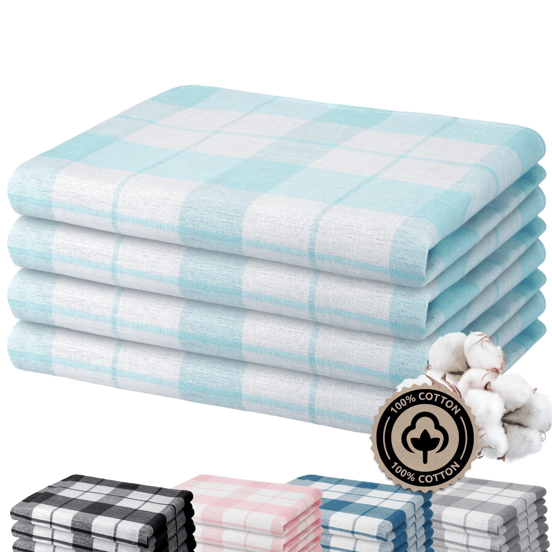 Zestri Geschirrtuch 4er-Set aus 100% Baumwolle, 50x70 cm Küchenhandtücher m günstig online kaufen