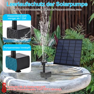Randaco Solarpumpe Teichpumpe 1.2W Solar Springbrunnen Brunnen Solar Pumpe Springbrunnen
