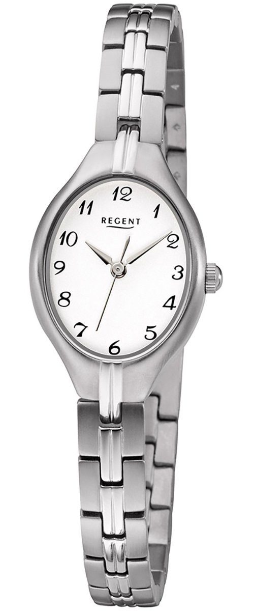 Regent Quarzuhr Regent Damen Uhr F-1162 Metall Quarz, Damen Armbanduhr oval, mittel (ca. 35mm), Metallarmband