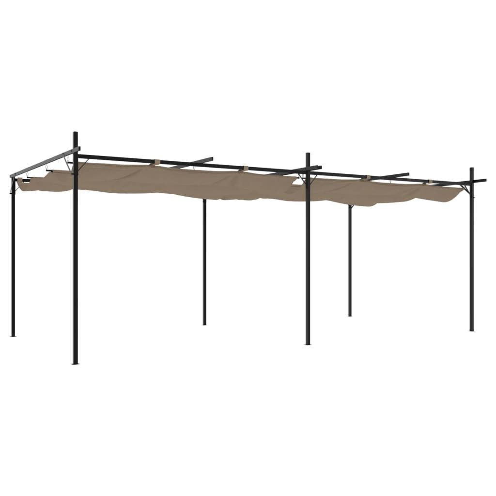 vidaXL Partyzelt Pergola mit Schiebedach Taupe 589x292x230 cm