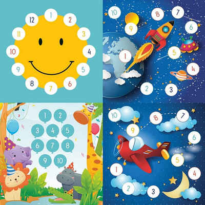 LK Trend & Style Sticker Belohnungsset Flugzeug + Sonne + Partytiere + Weltraum mit Aufklebern