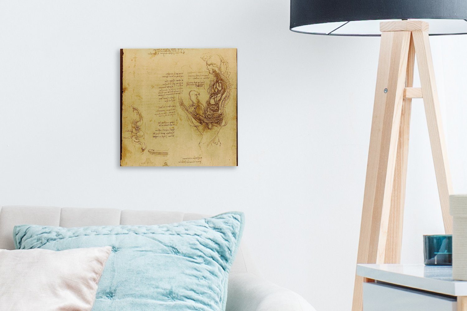 da OneMillionCanvasses® Schlafzimmer menschliche Leinwandbild Vinci, für Leinwand (1 Die Leonardo St), Fortpflanzung Wohnzimmer - bunt Bilder