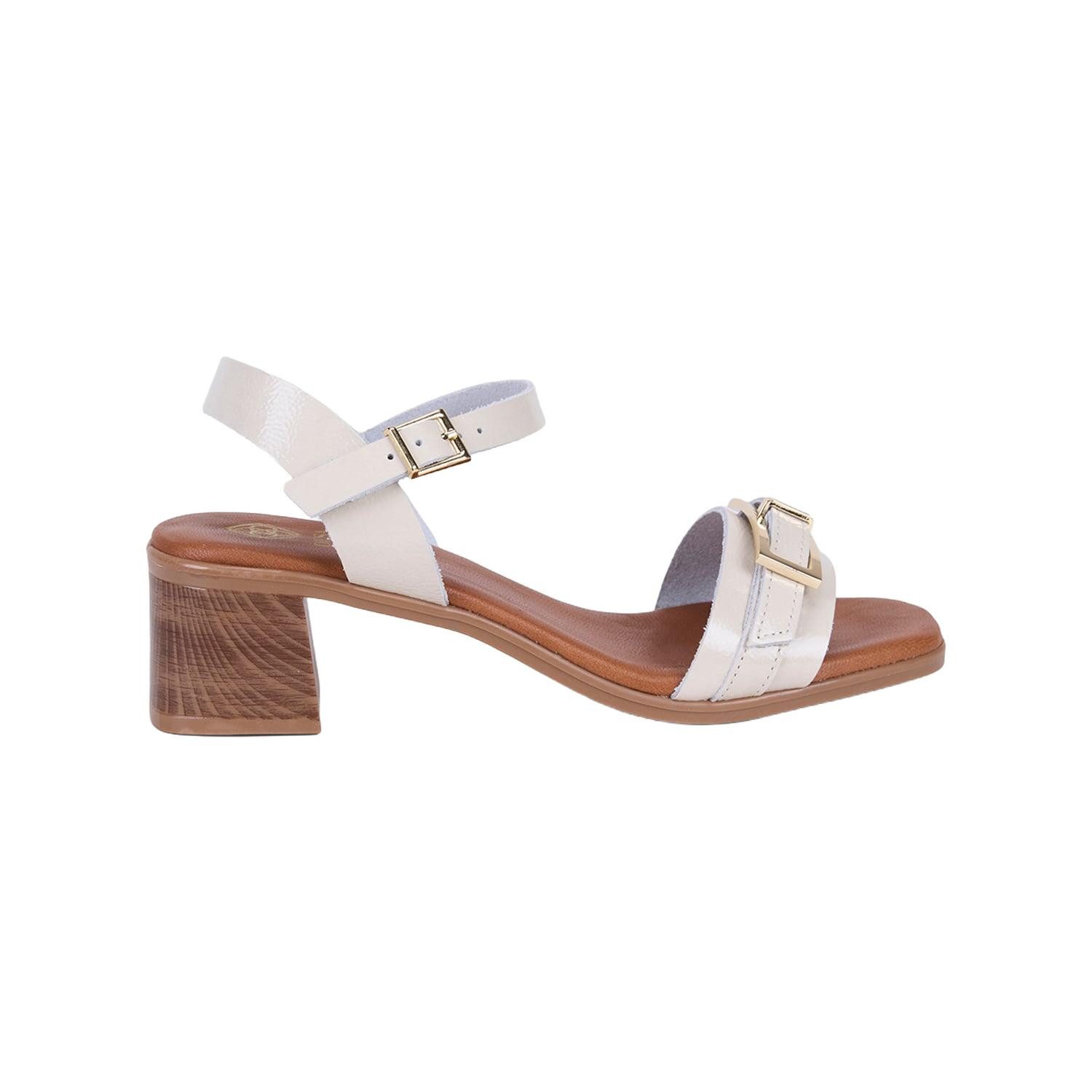 Desa DESA Damen-Sandalen aus Lackleder mit Blockabsatz Sandale