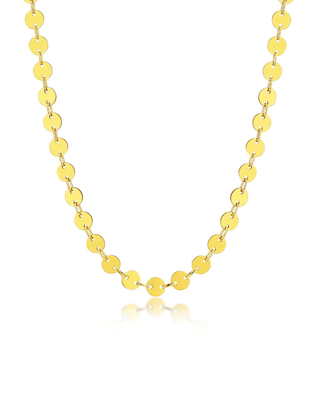 DANIEL CLIFFORD Choker 'Cora' Damen Halskette Silber 925, 18 Karat vergoldet Plättchen (inkl. Verpackung), größenverstellbar 31cm - 36cm, haut- und allergiefreundlich