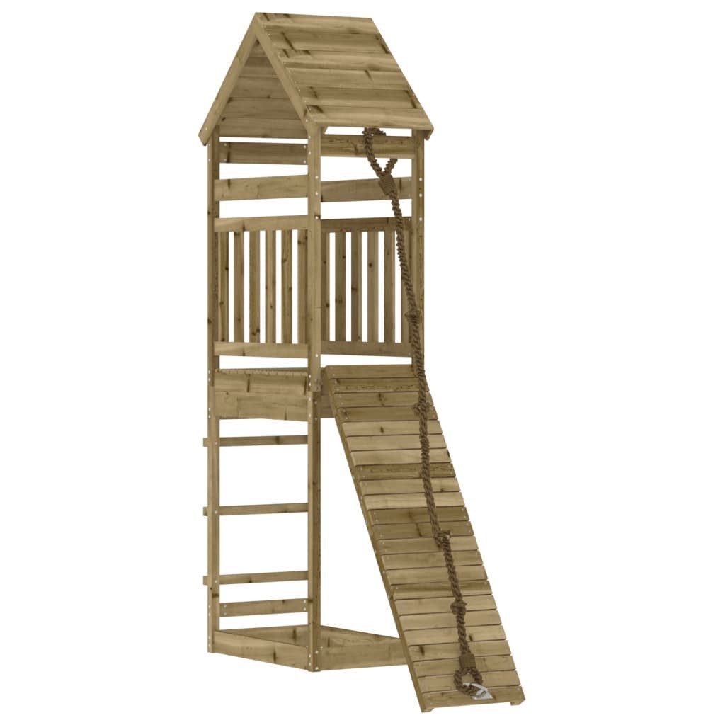 vidaXL Spielturm Spielturm mit Kletterwand Imprägniertes Kiefernholz