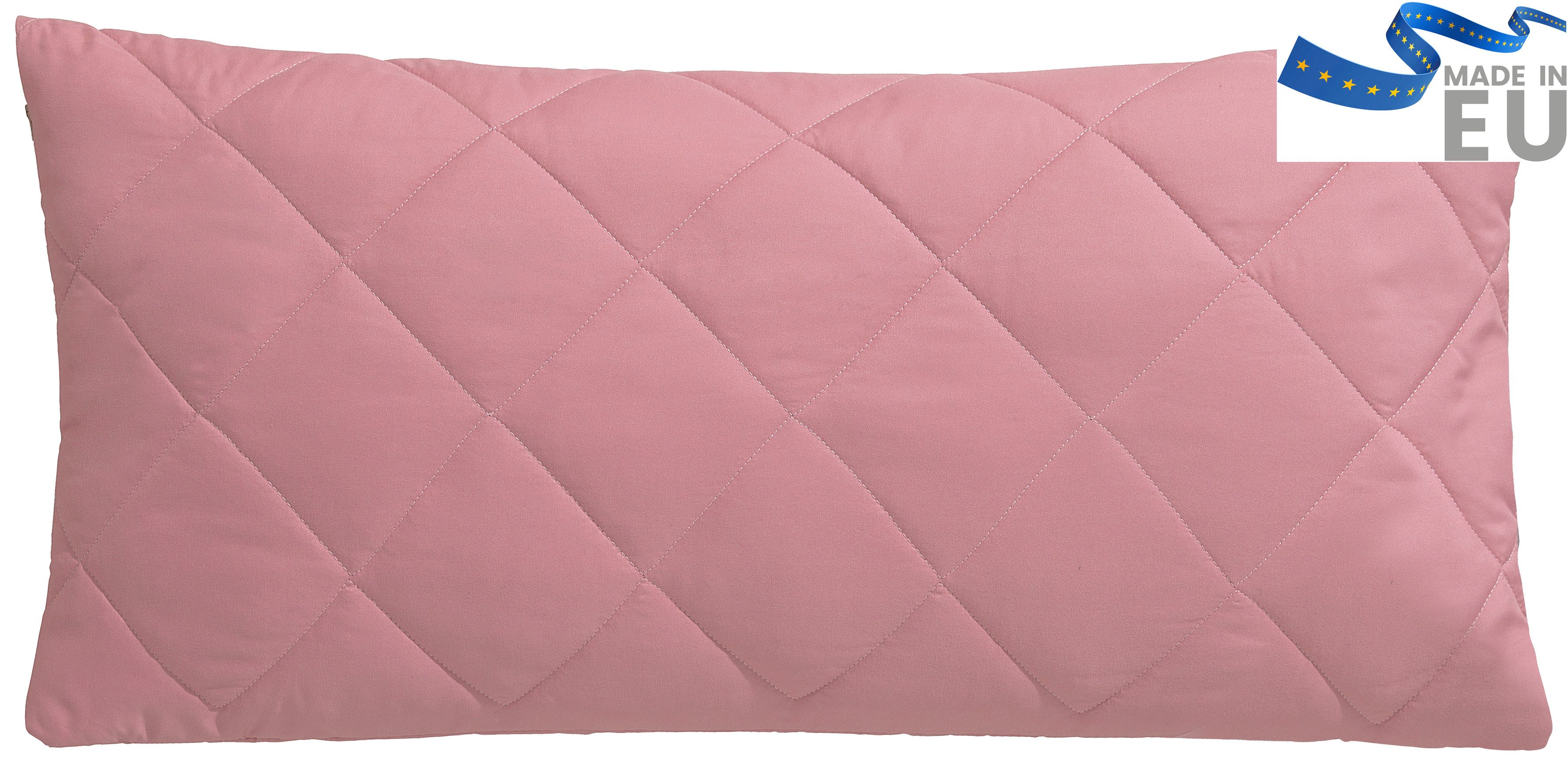 OTTO home Microfaserkissen Microlux Kopfkissen 40x80 cm, 80x80 cm, Füllung: 3D-Faserbällchen, Bezug: Microfaser-Feinbatist samtweich, Seitenschläfer, Rückenschläfer, Kissen, in den Farben: weiß, blau, rosa & grün