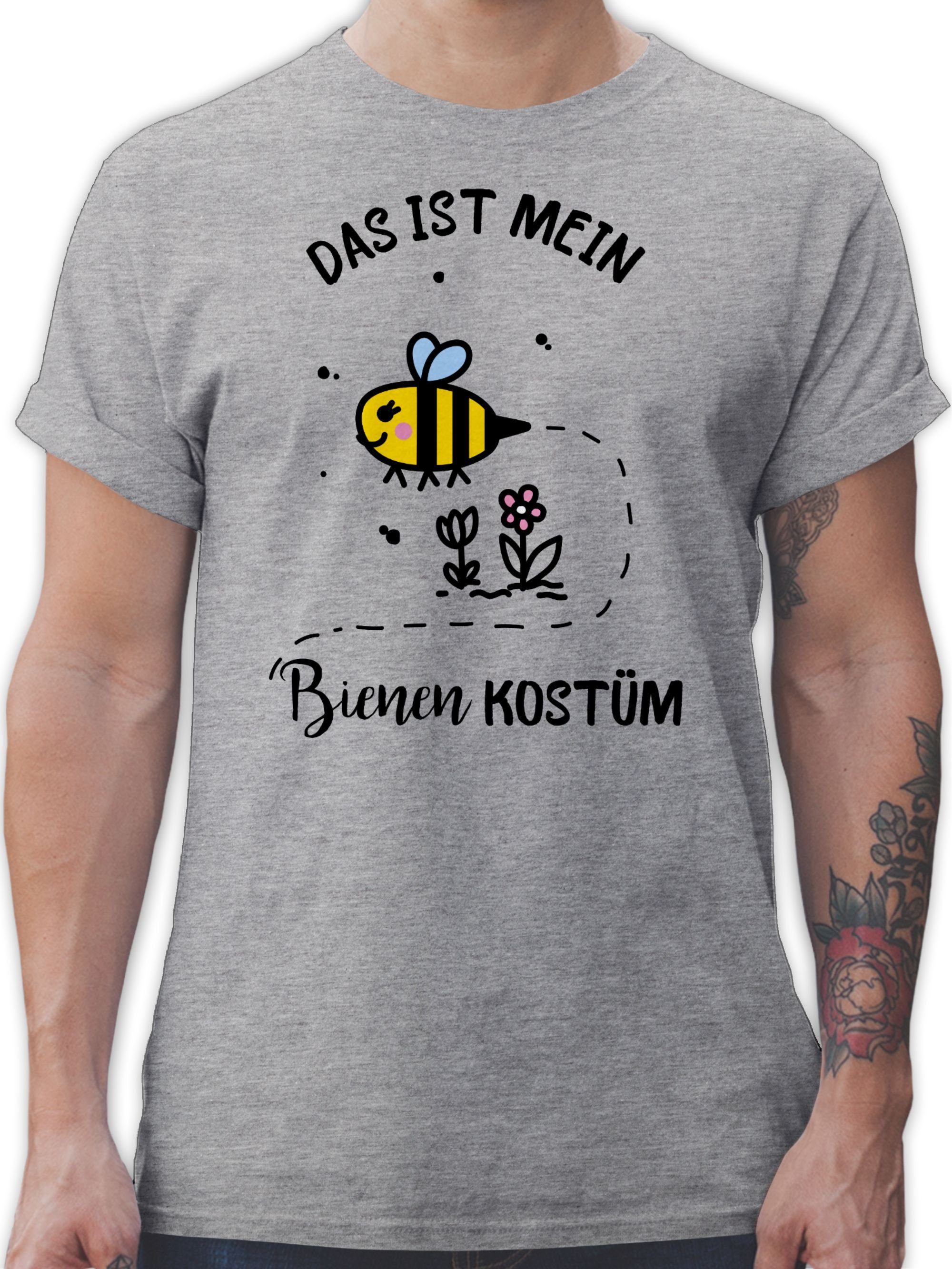 Shirtracer T-Shirt Das ist mein Bienen Kostüm Karneval Outfit 3 Grau meliert