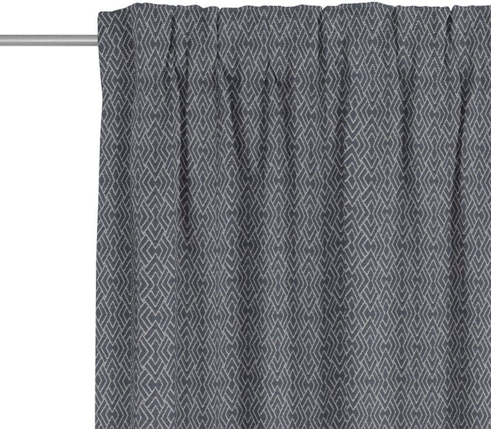 Vorhang Graphic Ventus light, Adam, (1 blickdicht, Multifunktionsband Bio-Baumwolle St), nachhaltig dunkelblau aus Jacquard