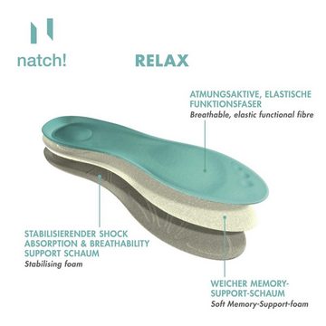 Natch! Einlegesohlen RELAX - atmungsaktive, supersofte und leichte Einlegesohle für alle Sport- und Freizeitschuhe