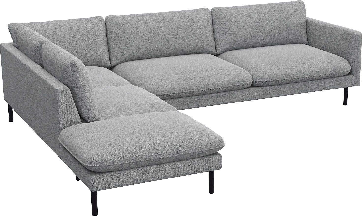 FLEXLUX Ecksofa Bolzano, elegant und bequem, L-Form, Sitzaufbau mit Kaltschaum & Stahl-Wellen, lose Sitz -& Rückenkissen