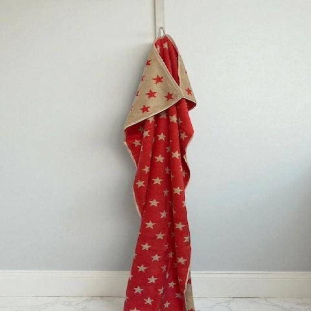 Cawö Home Handtücher Frottiertuchserie New Stars Rot-Natur, 100% Baumwolle