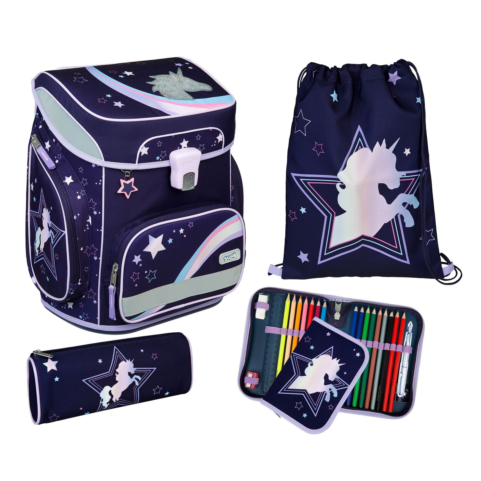 Scooli Schulranzen EasyFit (5-tlg), Polyester
