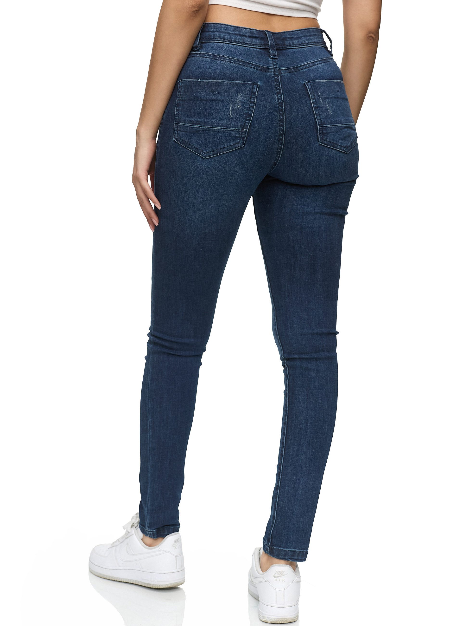 REPUBLIX Stretch-Jeans STELLA Damen Destroyed Mid Waist Stretch Denim Jeans – Bild 5 von 5