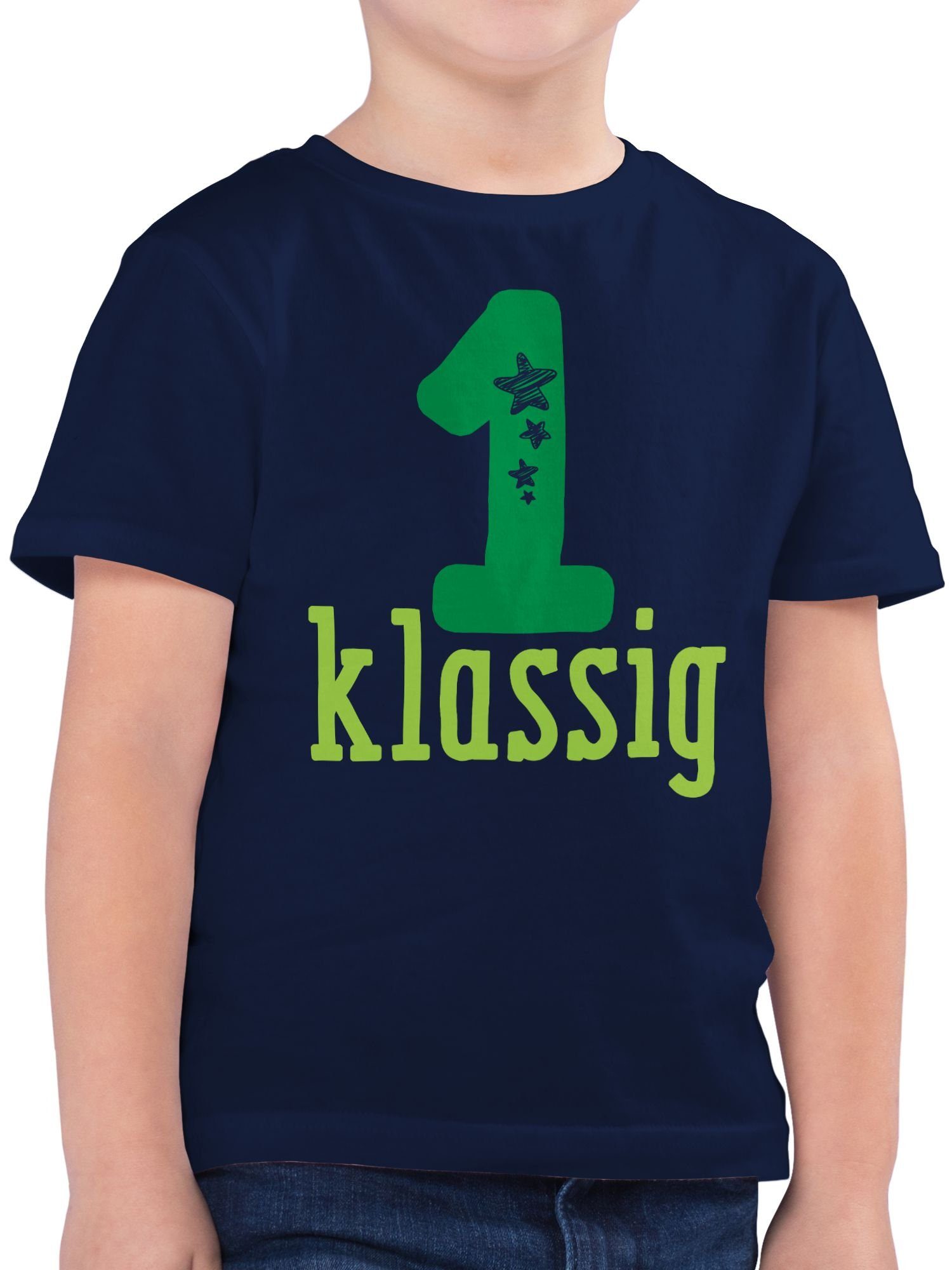 Shirtracer T-Shirt 1. klassig 1. Klasse (1-tlg) Einschulung Junge Schulanfang Geschenke
