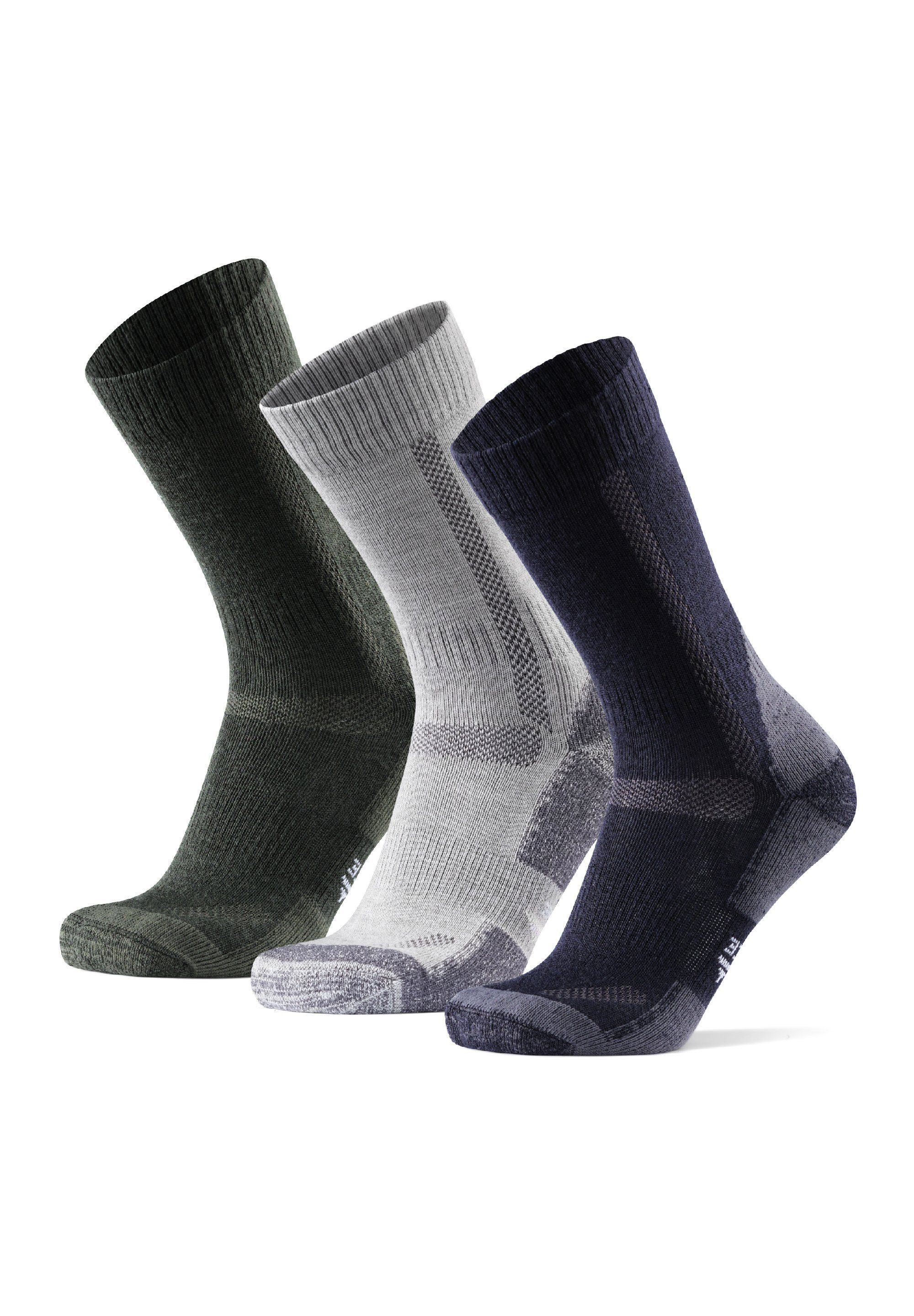 DANISH ENDURANCE Wandersocken Merino Hiking Classic Socks (Packung, 3-Paar) Anti-Blasen, für Herren, Damen & Kinder dark blue