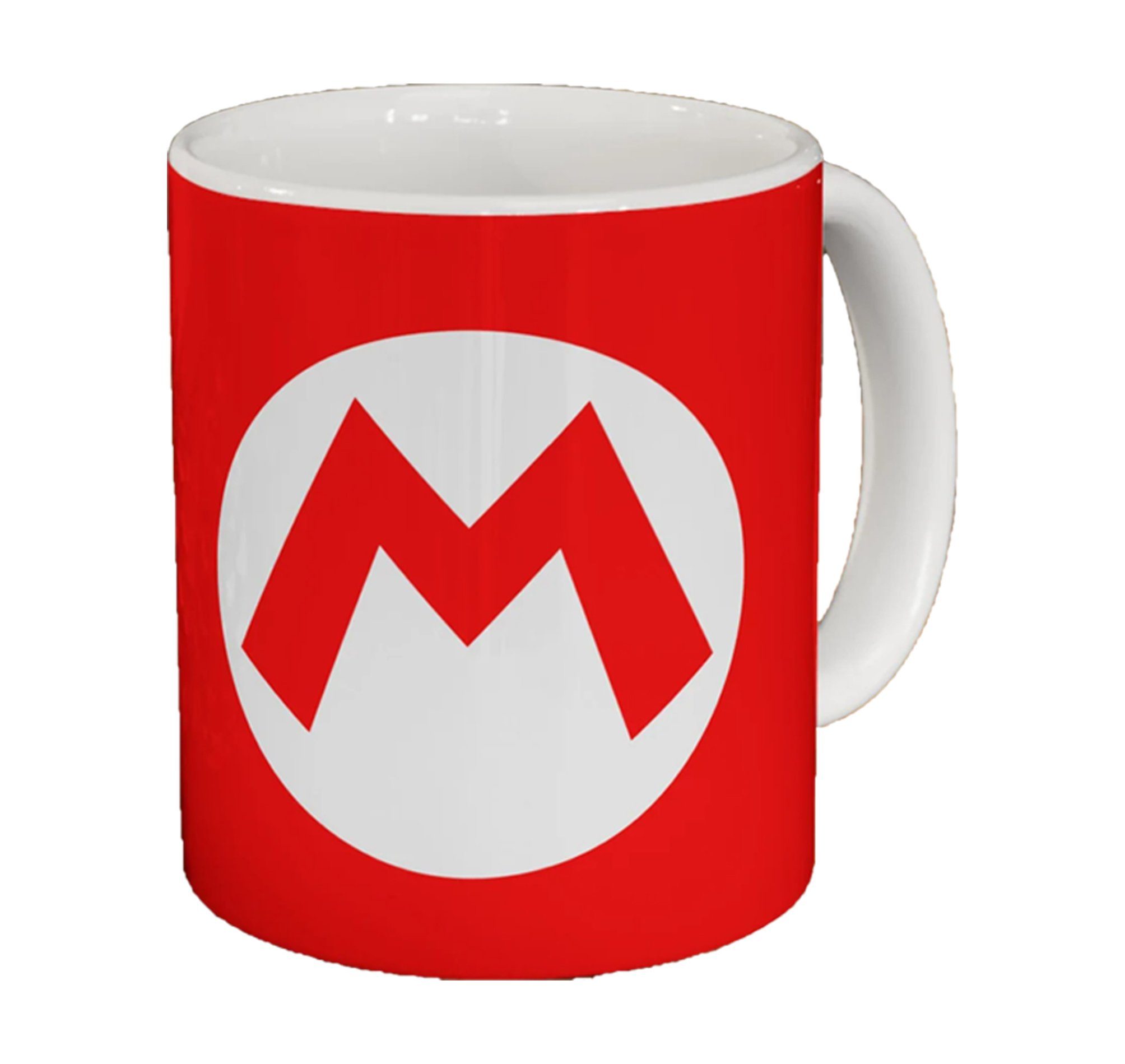 Gamning Mario & Keramik, Tasse Peach Mario Brownie (Rot) Logo Nintendo Blondie Yoshi Set, Luigi im Fullprint