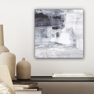 OneMillionCanvasses® Leinwandbild Kunst - Farbe - Weiß - Schwarz - Grau, (1 St), Leinwand Bilder für Wohnzimmer Schlafzimmer, 20x20 cm