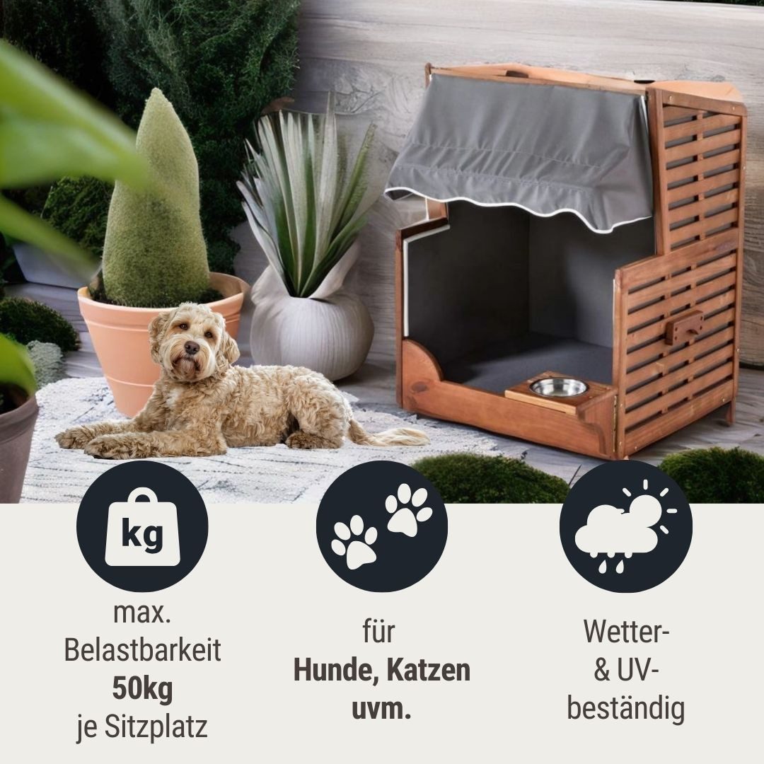 Wohnando Strandkorb Hundstrandkorb "Buddy", Haustier Zubehör Sommer 75x65x9 günstig online kaufen