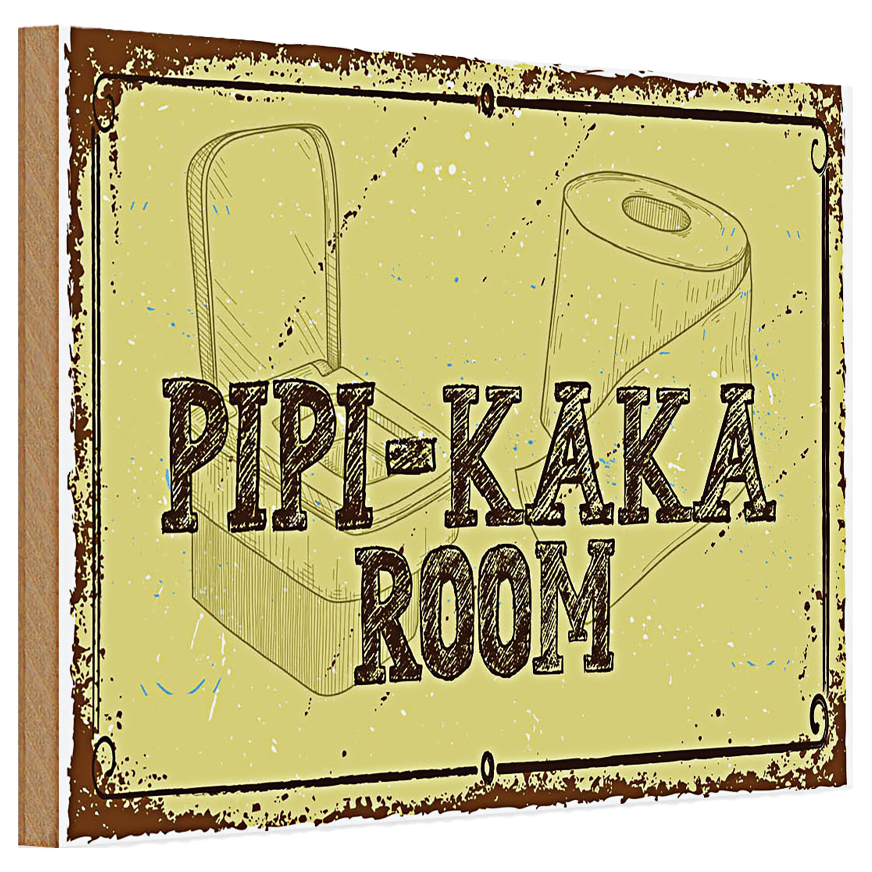Roomando Holzbild Holzschild Spruch 30x20cm Pipi-Kaka room