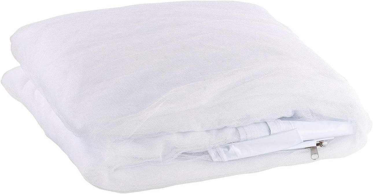 infactory Moskitonetz 330x250cm für Sonnenschirme rund Insektenschutznetz Fliegengitter weiß