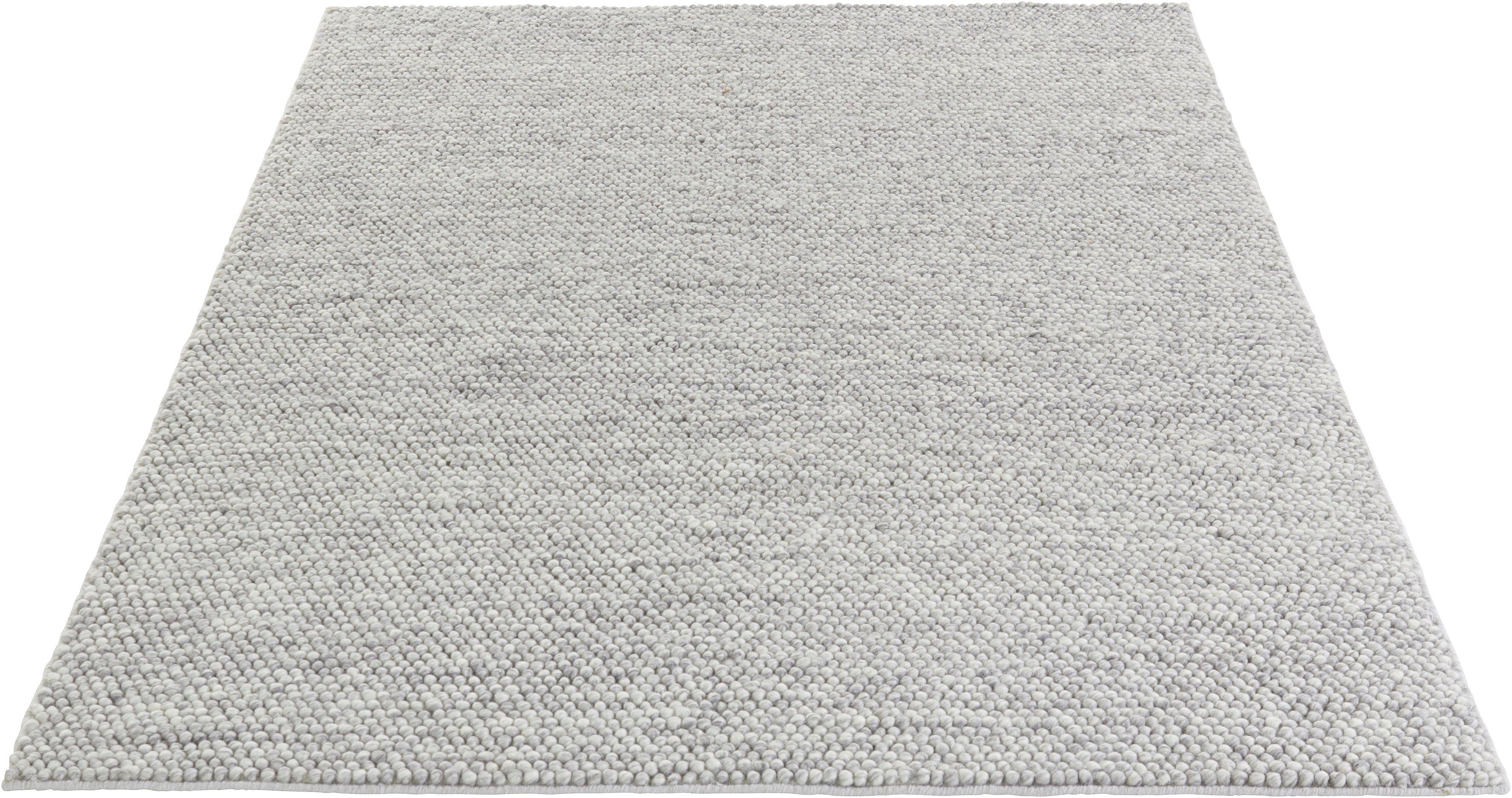 Wollteppich Ainhoa, LeGer Home by Lena Gercke, rechteckig, Höhe: 14 mm, einfarbig, Wolle, Handweb Teppich, Wohnzimmer, Schlafzimmer, Esszimmer