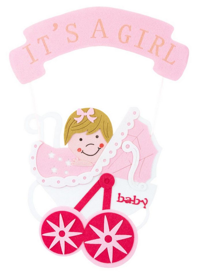 Das Kostümland Hängedekoration Baby Shower Party Dekoration - Wandbild It´s a gir