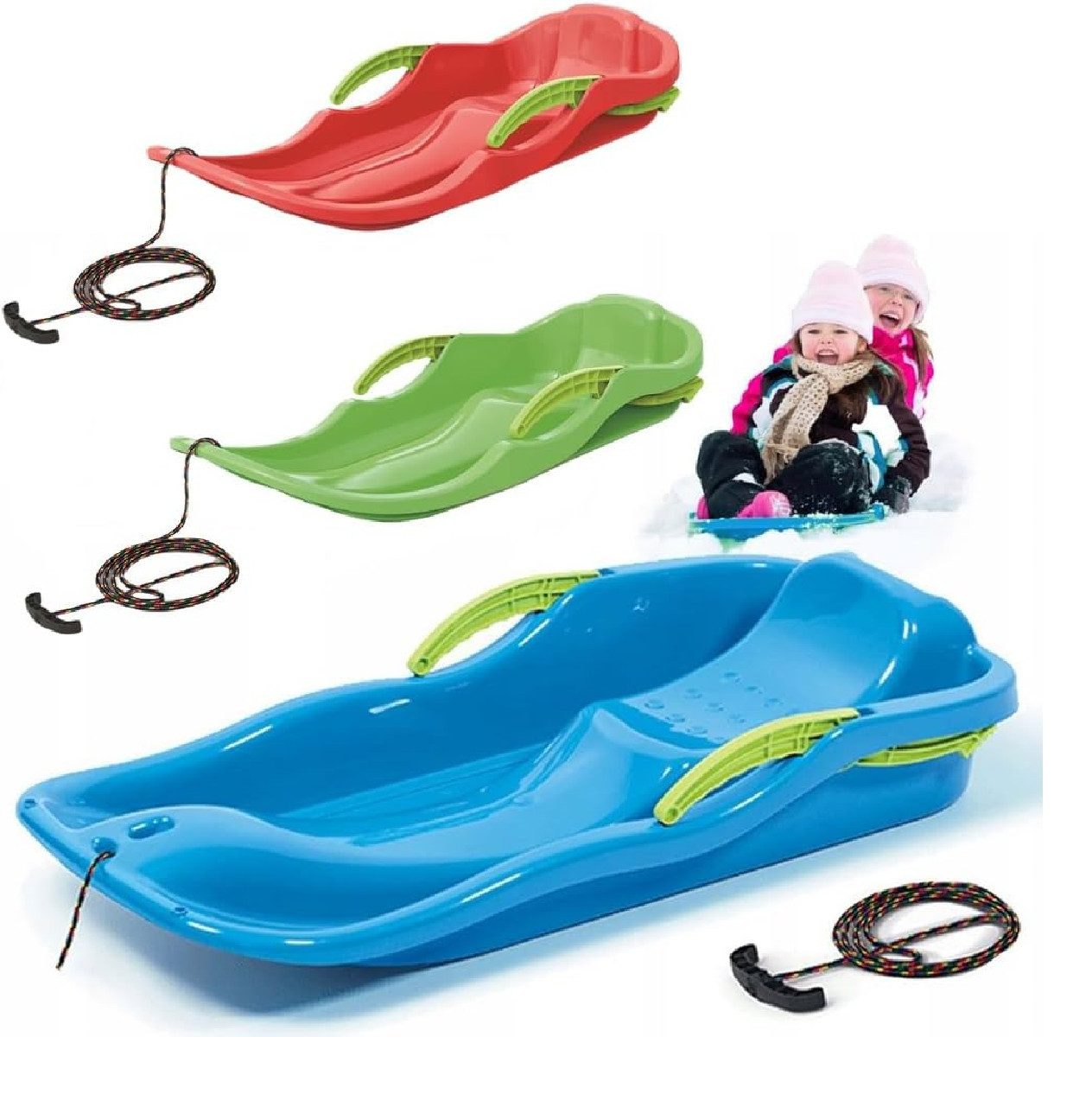 Prosperplast Bob Bob Schlitten Race S, 79 cm, robust, inkl. Bremsen & Zugseil, Perfekter Begleiter für Winterspaß, modernes Design, Farbe Rot
