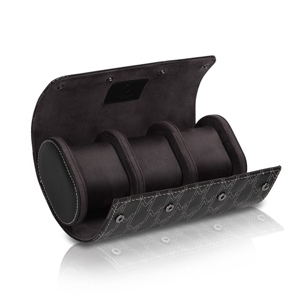 MODALO Uhrenrolle OPTIMUS 3 Uhren (Uhrenbox Uhrenetui Uhrenkasten Uhren Aufbewahrung, Uhrenrolle 3 Uhren)