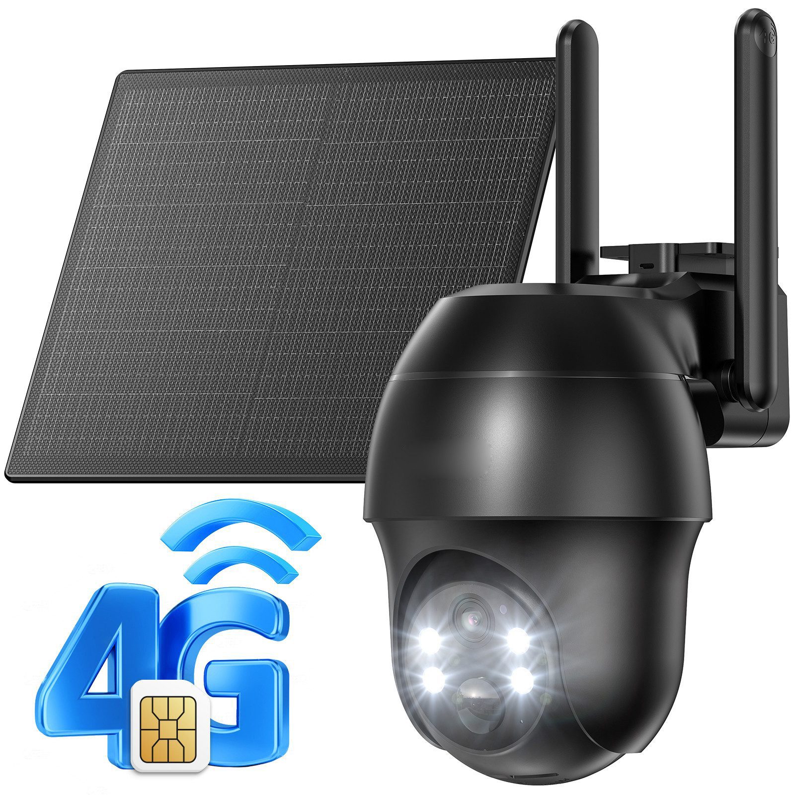 Topcony Überwachungskamera 4G LTE Überwachungskamera Aussen Akku mit SIM Karte Aussen Solar/Akku (Aussen, Außenbereich,Home,Schule,Geschäft,Wald,Farm,Campingbus – Bild 2 von 5