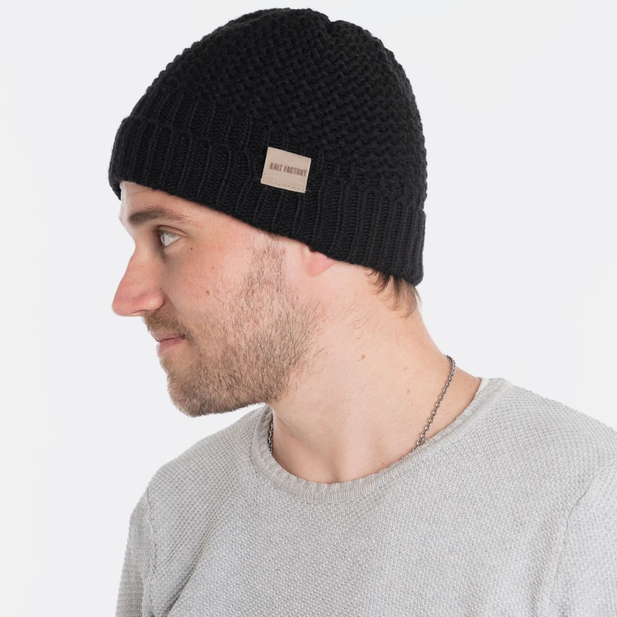 Knit Factory Strickmütze Carry Mütze Schwarz (1-St) Mütze Strickmütze Wollm günstig online kaufen