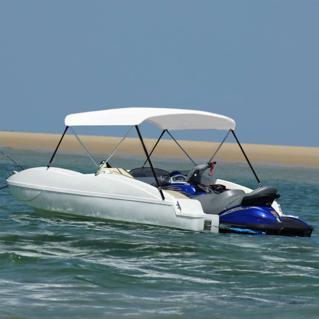 vidaXL Schutzplane 2-Bow Bimini Top Weiß 180x130x110 cm