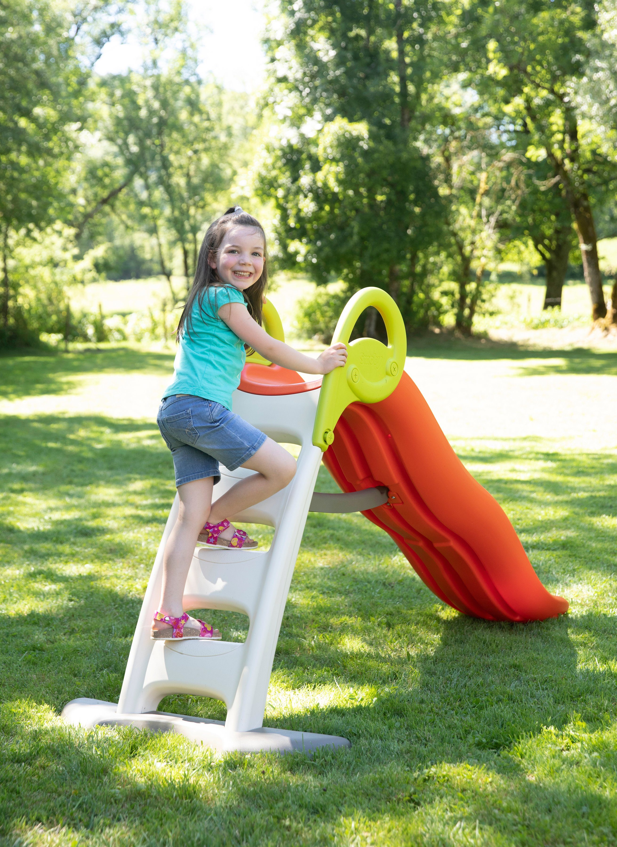 Smoby Wellenrutsche Smoby Funny II, mit Wasseranschluss, Rutschlänge 200  cm, für Kinder ab 2 Jahren, Sicherheitsaustattung: rutschfeste Stufen,  Geländer, Rutschauslauf