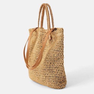 AUKUU Strandtasche Strohtasche Strohtasche für Damen lässige Strandtasche im, Badeort Stil große Kapazität gewebte Tasche Schulter tragbare