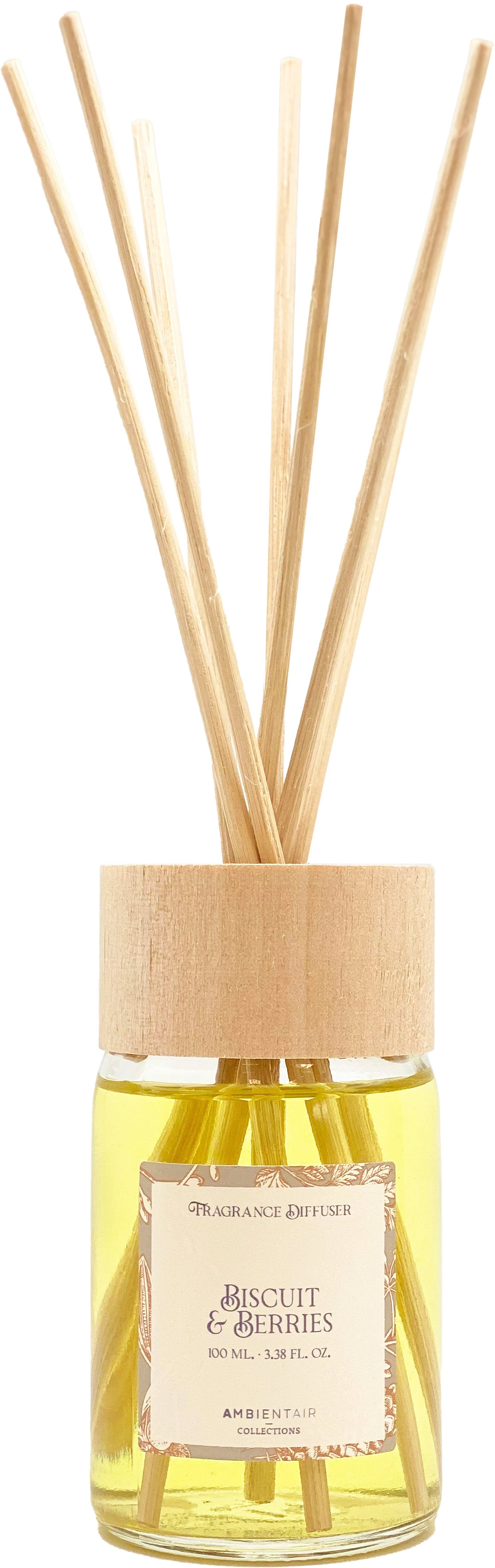 meinvipshop Duftstäbchen Weihnachtliche Duftstäbchen " Biscuit & Berries " 100ml (Set, 1x Raumdufthalter, 7x Stäbchen, 100ml Raumduft), 100 ml
