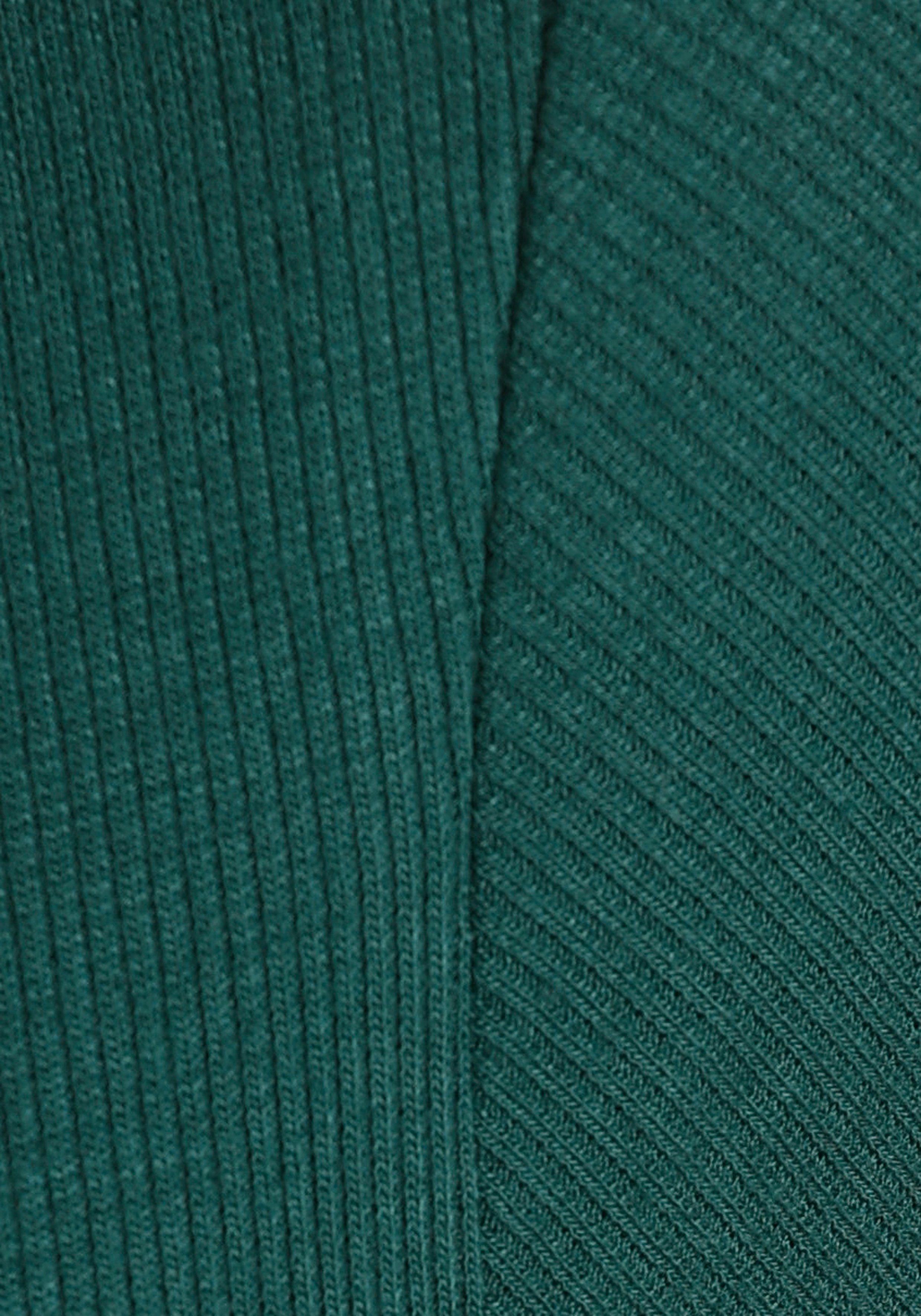 Boysen's Kurzarmshirt mit - KOLLEKTION dunkelgrün U-Boot-Ausschnitt NEUE