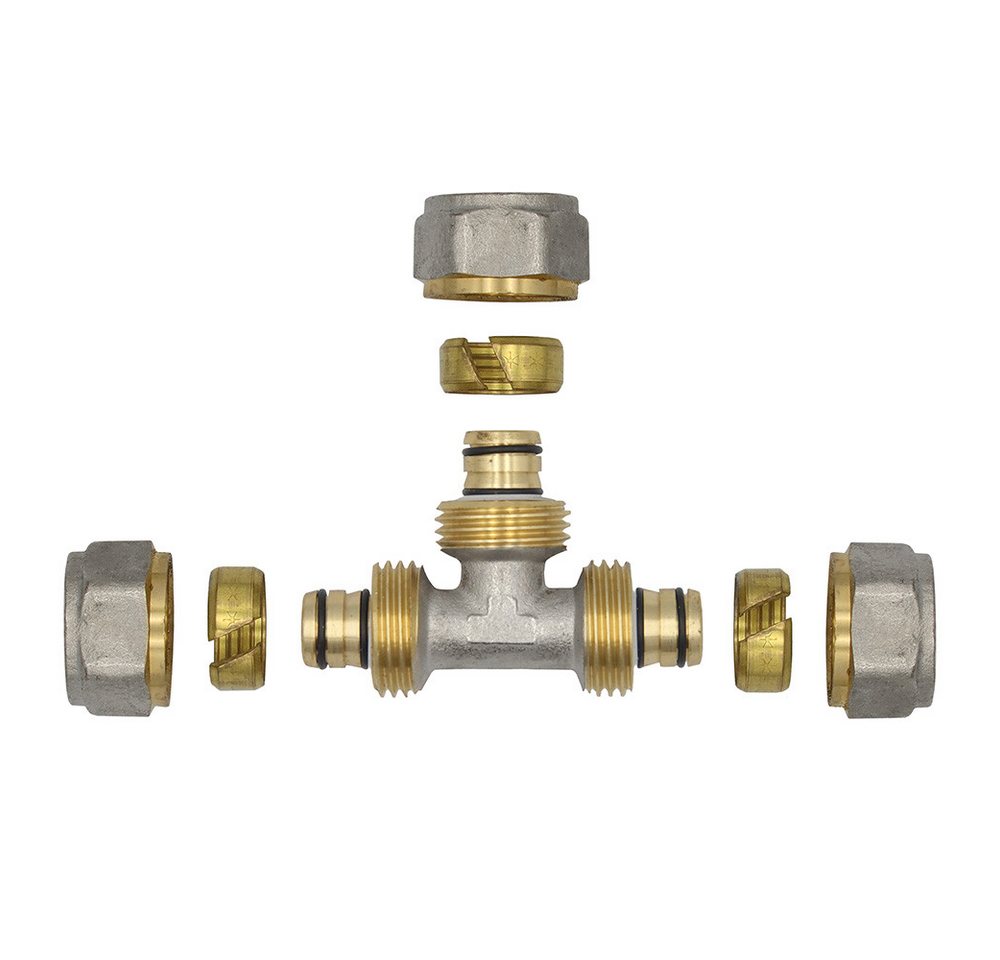 Thumbnail - PipeTec Deutschland Gewindefitting Klemmring Schraubfitting T-Stück 16x2 mm Mehrschichtverbundrohr