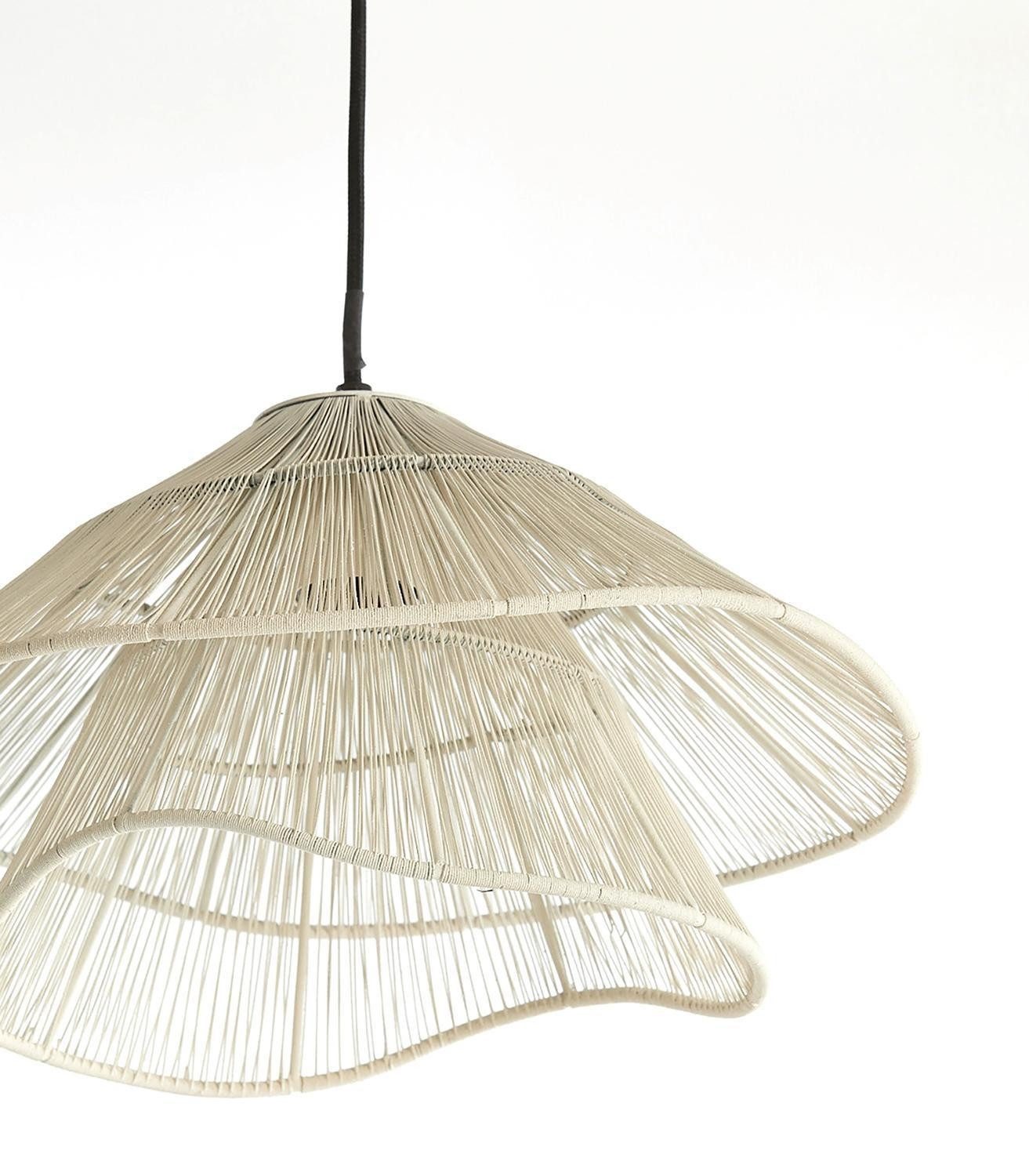 Light & Living Pendelleuchte ALAMEDA, Creme, Metall, Textilschirm, ohne Leuchtmittel, Ø 36 x H 29 cm