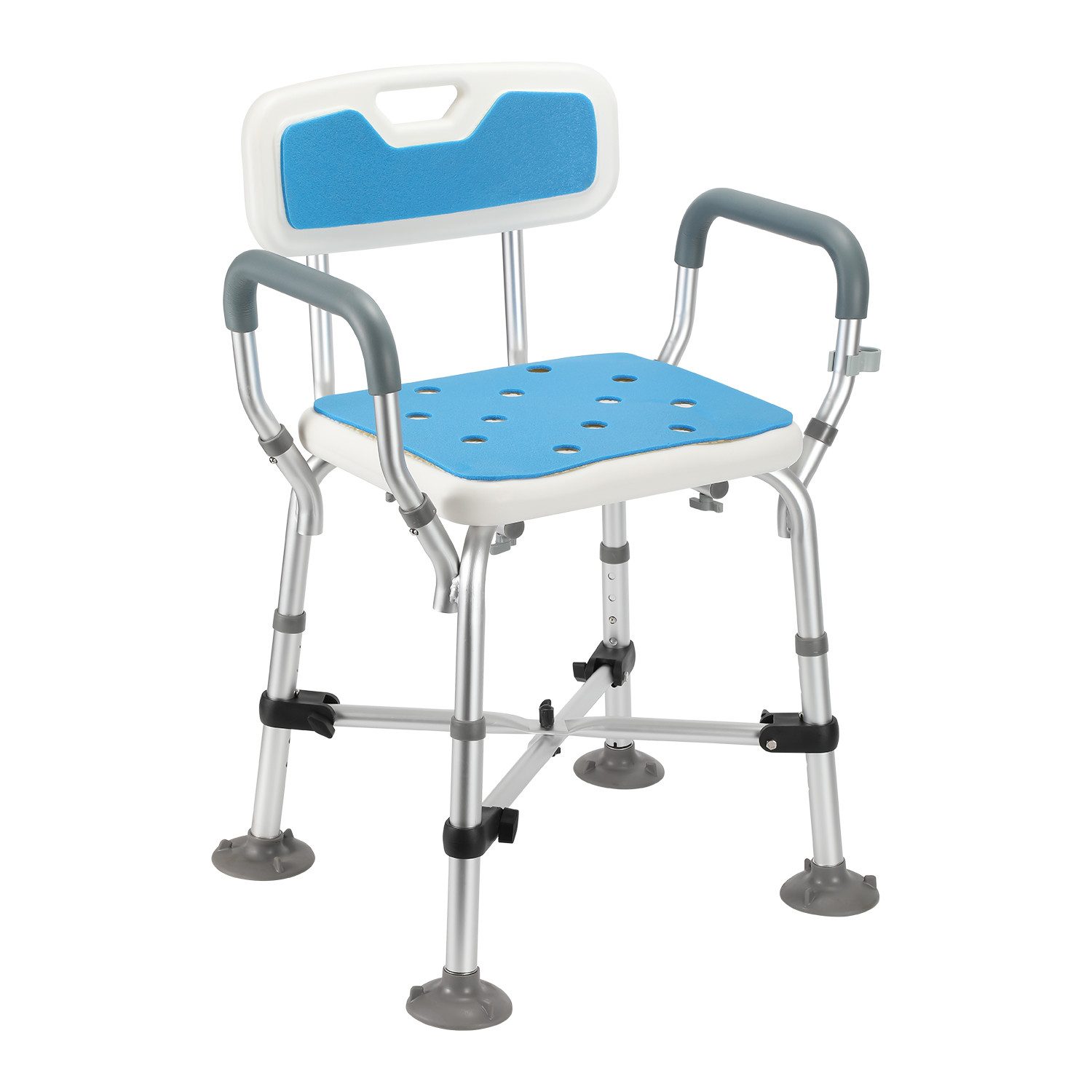 Clanmacy Duschhocker Duschhocker Höhenverstellbarer Badhocker Duschstuhl Badestuhl, belastbar bis 180 kg