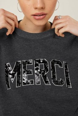 Next Sweatshirt Merci-Grafik-Sweatshirt mit Pailletten (1-tlg)