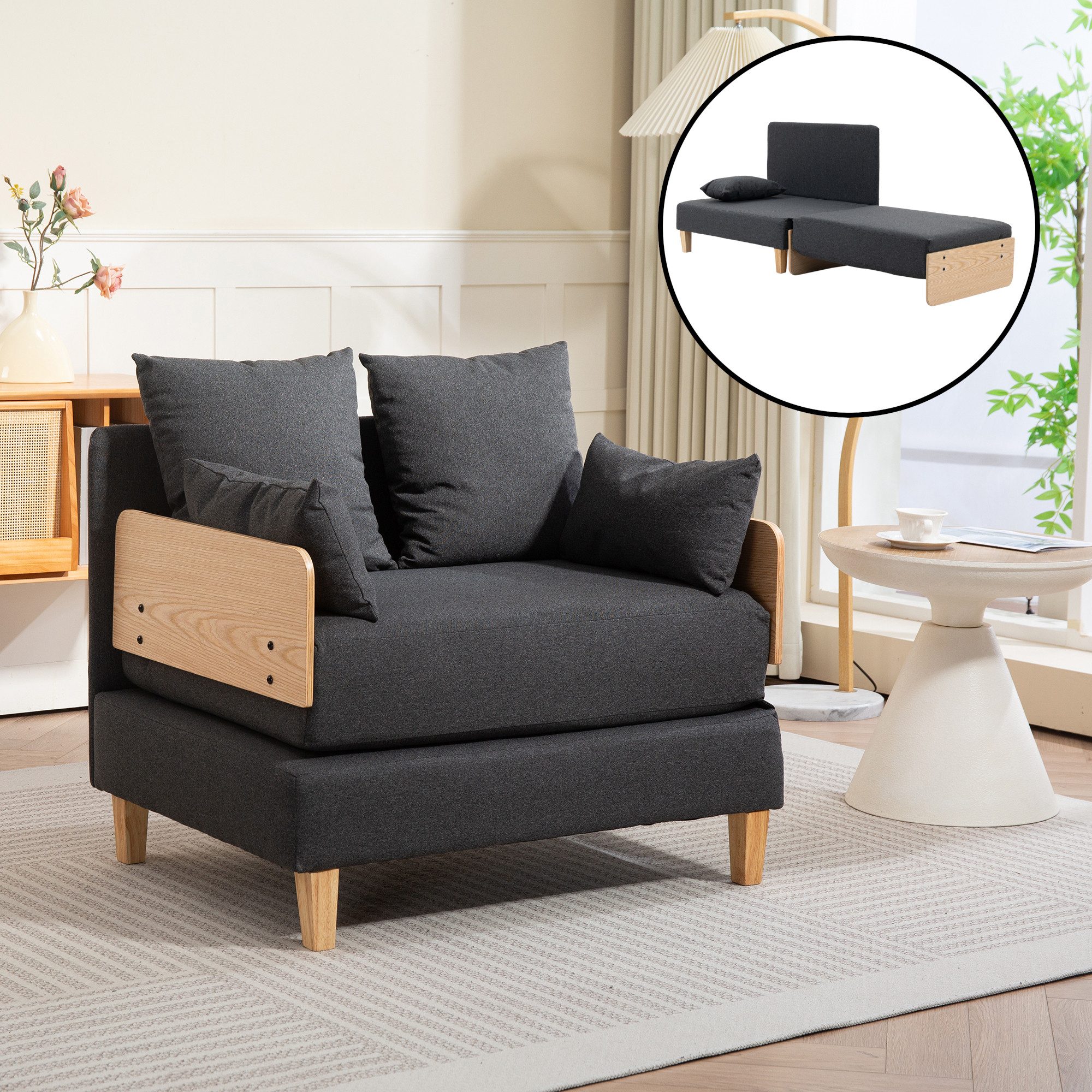 en.casa Schlafsofa, »Seinlus« aufklappbar 81 x günstig online kaufen
