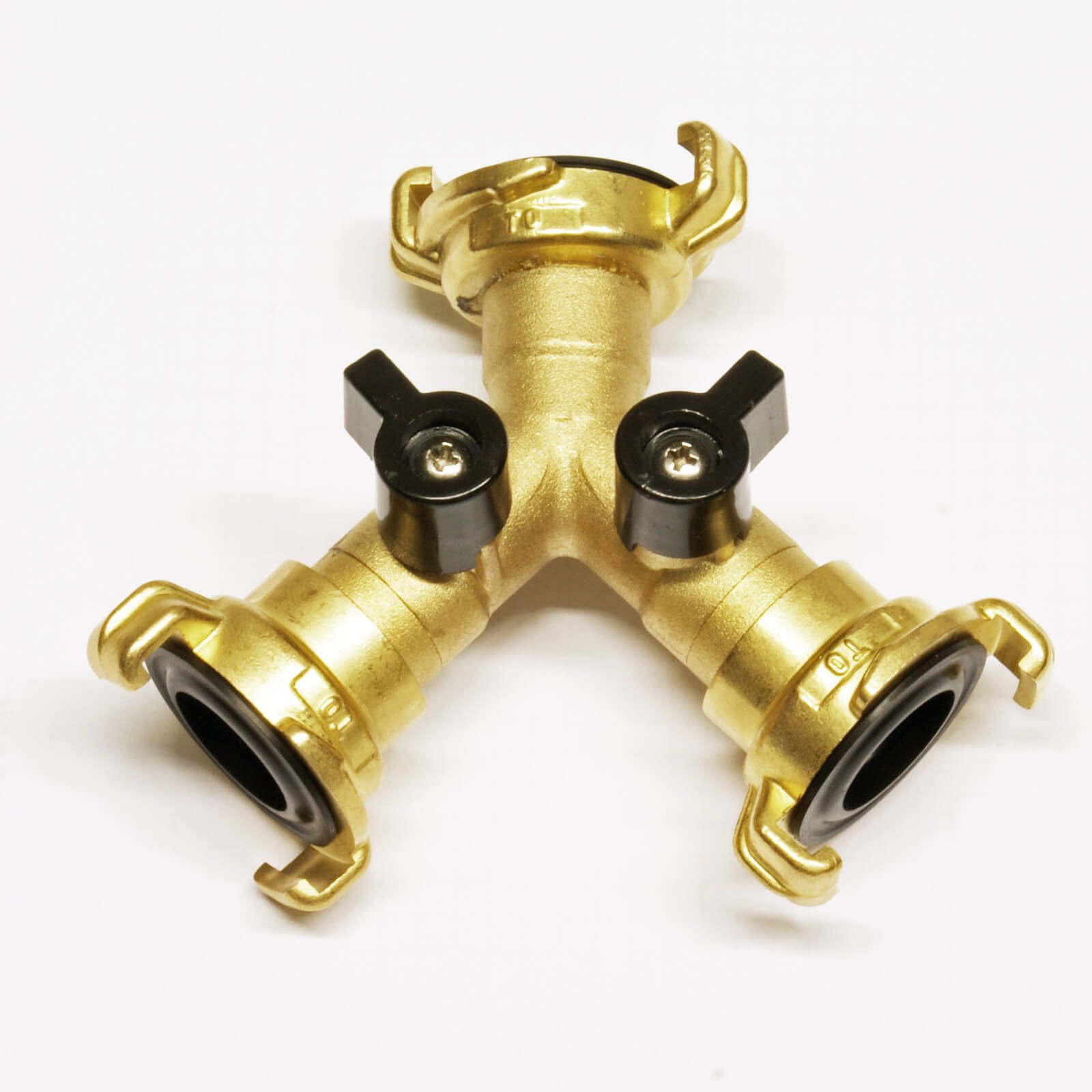 Schlauchadapter Messing Wasserverteiler 2-fach Y-Stück mit GK-Kupplung