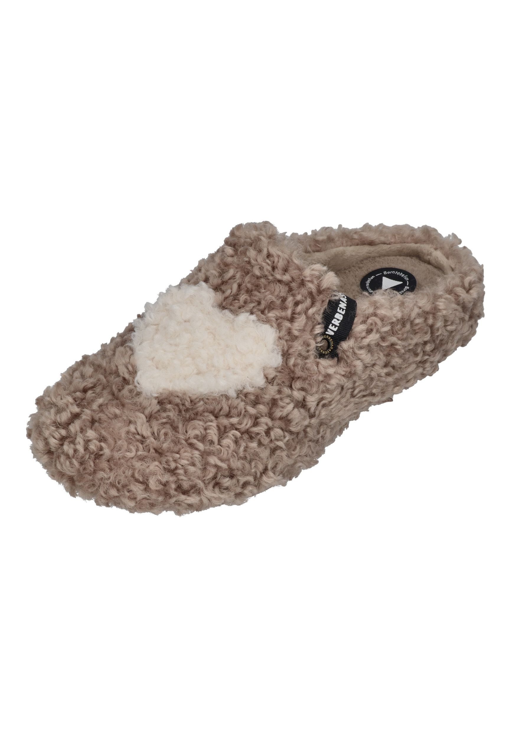 VERBENAS YORK CURLY VALENTINE Hausschuh camel crudo