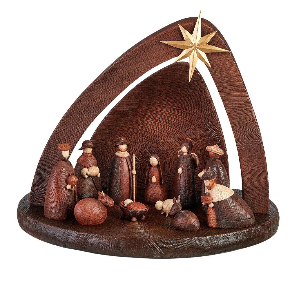 Hansmeier Krippe Moderne Weihnachtskrippe, Krippe, inkl. Krippenfiguren, robustes Material, Krippenfiguren im Lieferumfang enthalten
