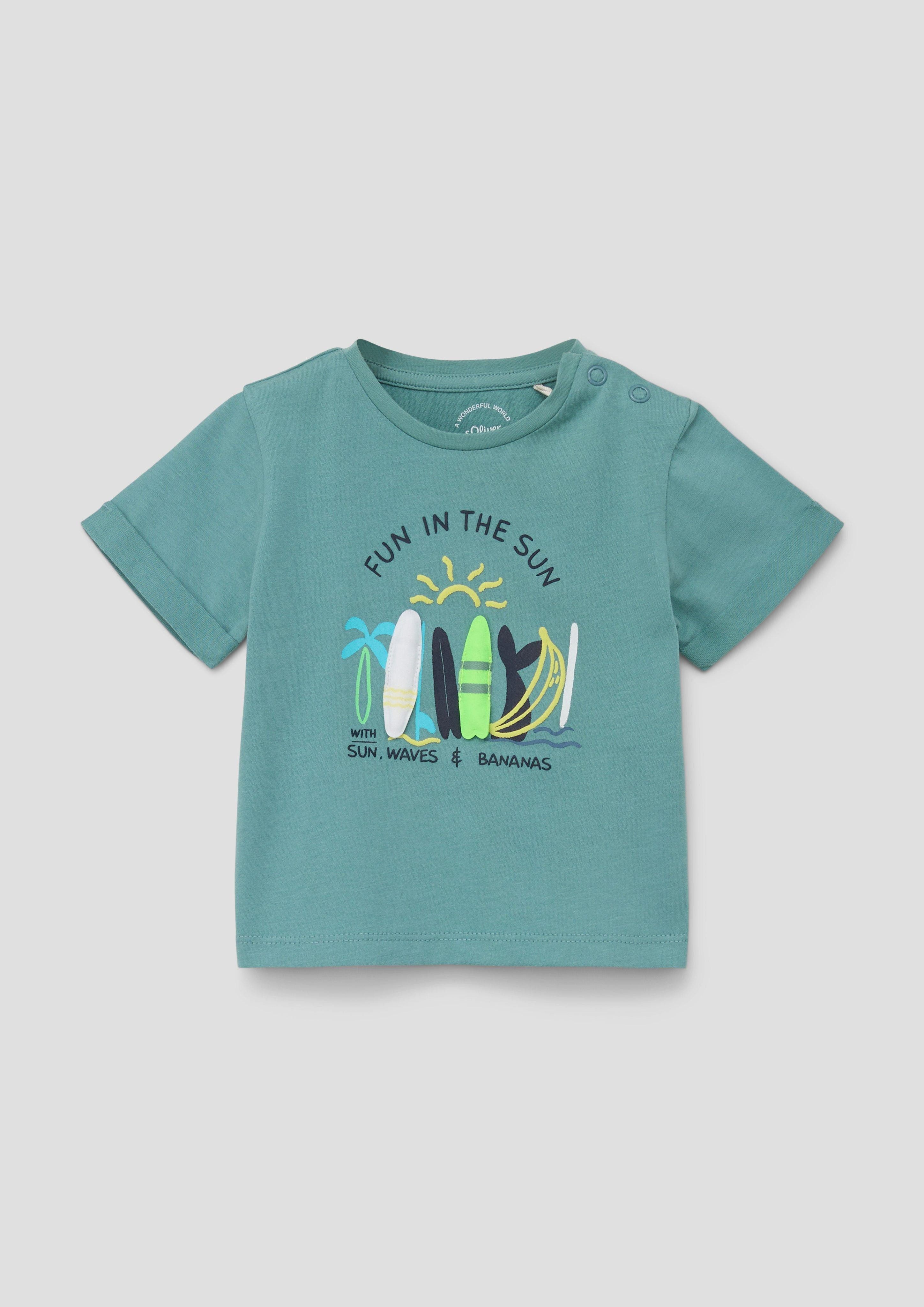 s.Oliver Kurzarmshirt Jersey-Shirt mit Frontprint Artwork günstig online kaufen