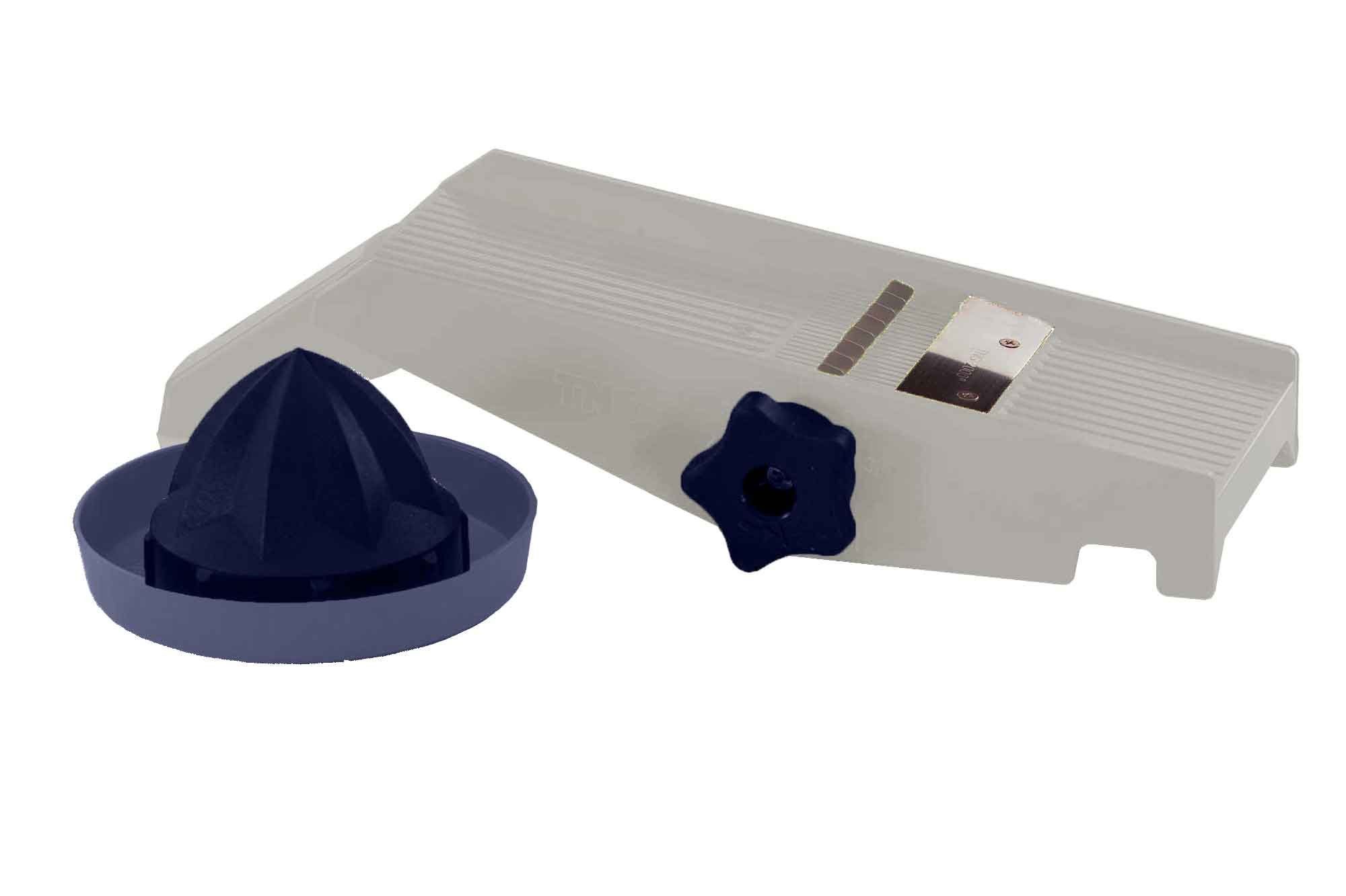 TNS 2000 Gemüsehobel TNS 2000 All in ONE Gemüsehobel Küchenhobel Gemüsereibe Grau, Kunststoff, (Hobel mit Restehalter, 2-St)