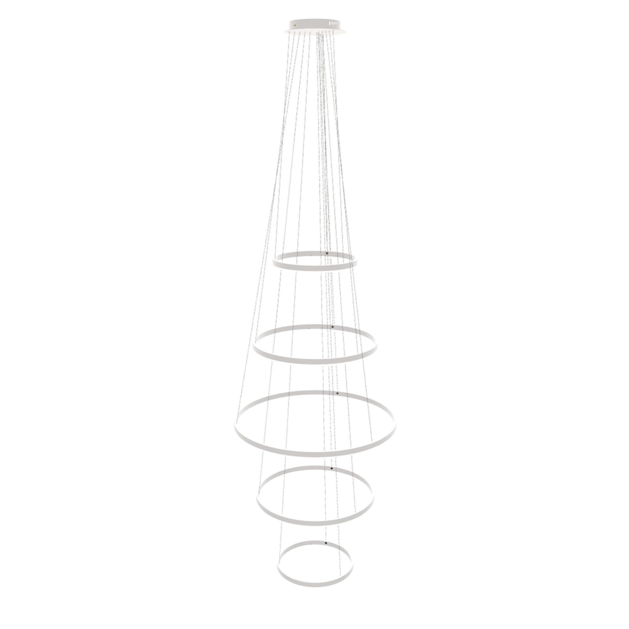 s.luce Pendelleuchte LED 5er-Ring Pendelleuchten Kombination Zentrisch Weiß, Warmweiß