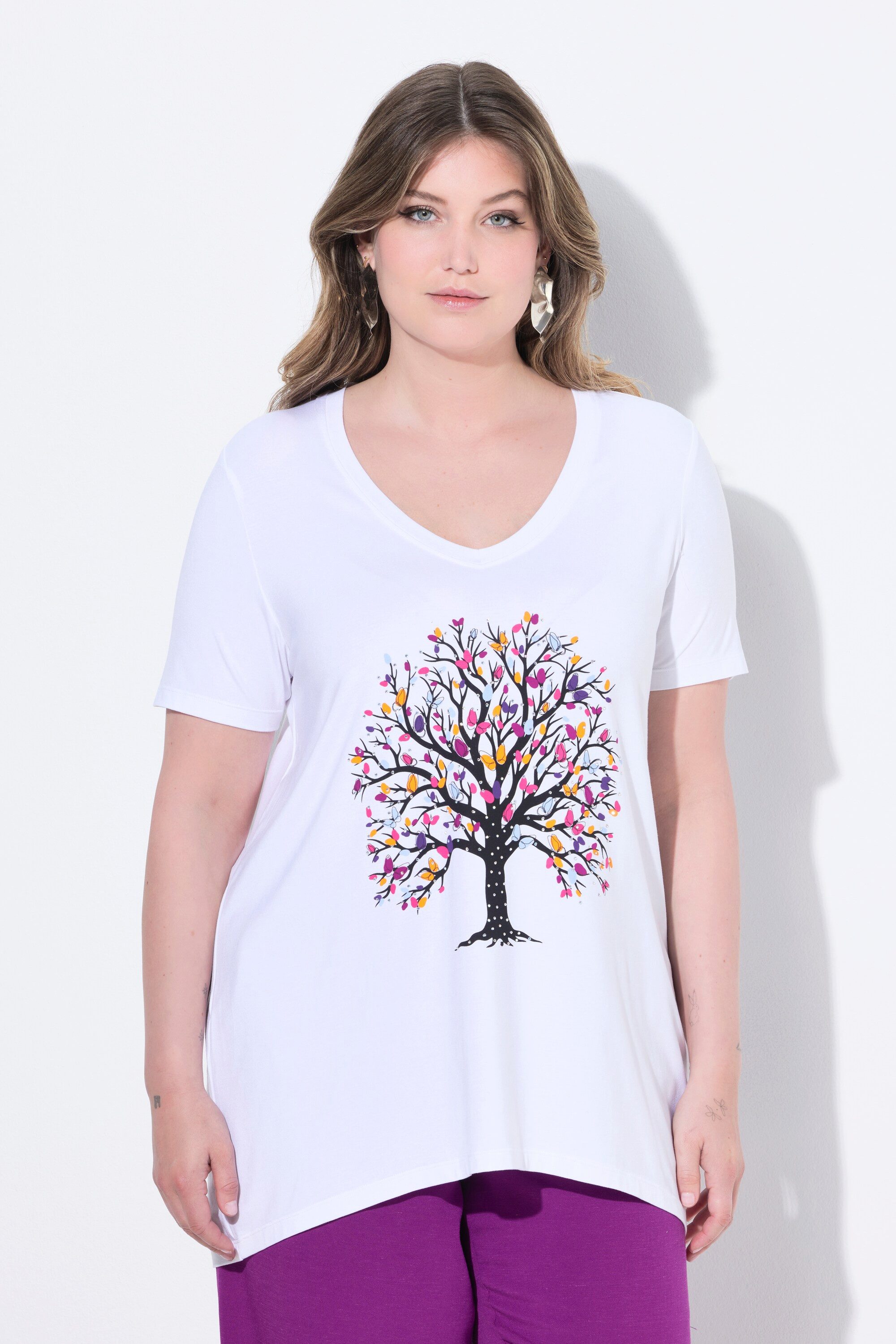 T-Shirt T-Shirt A-Linie Baum-Motiv