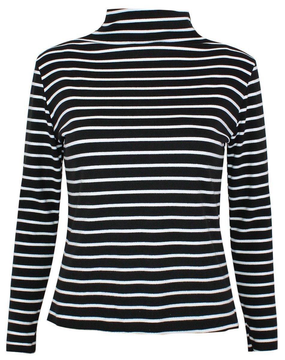 Rollkragenshirt Damen Rollkragen Shirt Gestreift Langarmshirt Turtle Neck Oberteil