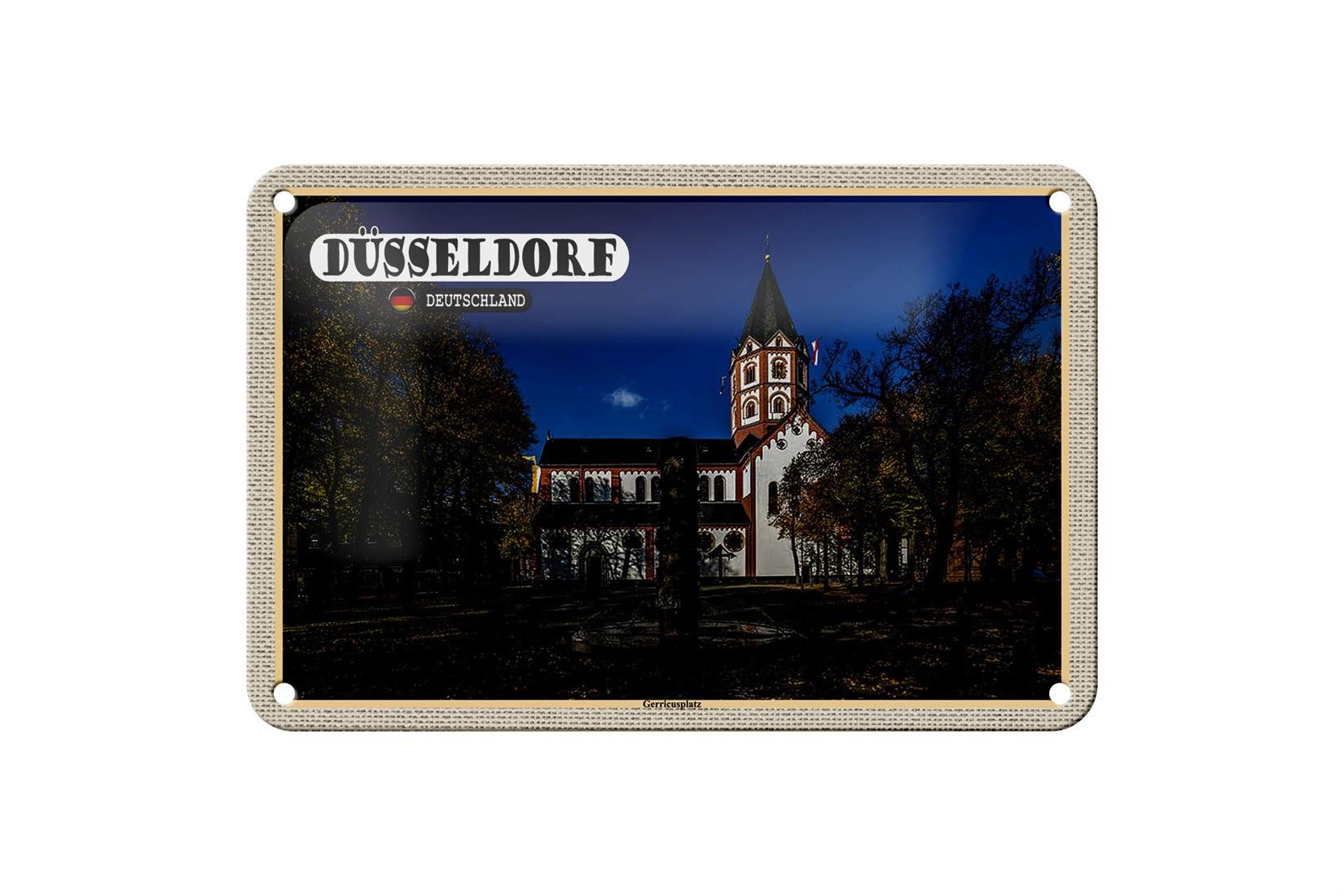 Femer GmbH Metallschild Städte Düsseldorf Gerricusplatz Baustil 18x12cm Schild, (1 St), gewölbte Oberfläche, abgerundete Ecken, umgeschlagene Kanten